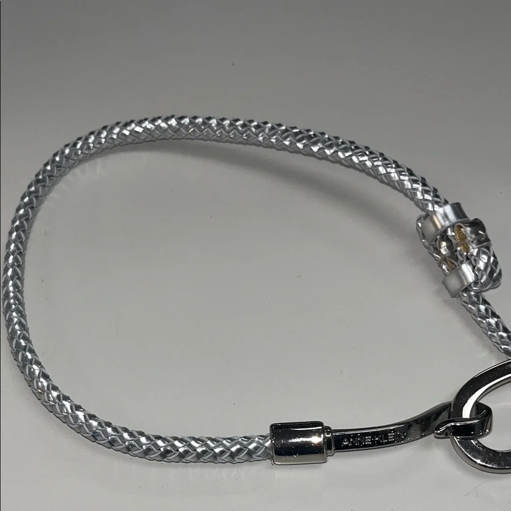 Anne Klein Silver tone Braided Belt size medium/ large 38” inches